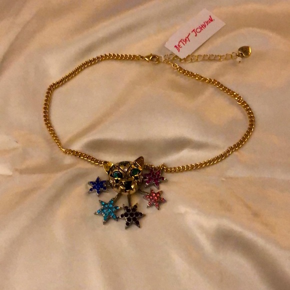 Betsey Johnson Gold Tone Leopard & Shooting Star Pendant Necklace NWT - Picture 9 of 16